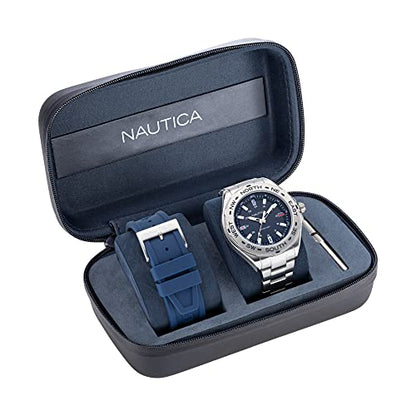 Nautica Recycled Steel Bracelet & Silicone Strap Watch