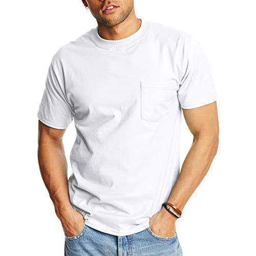 1 Pack Hanes Beefy-T Men's Pocket T-Shirt Medium