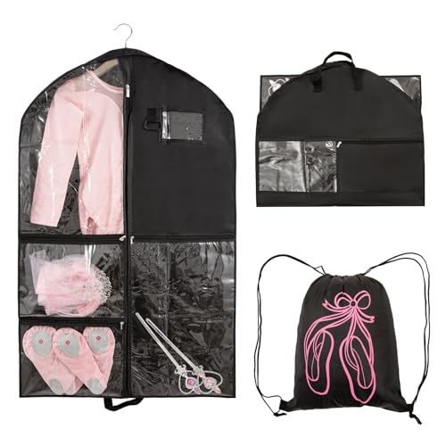 Dance Costume Garment Bag with Backpack and Pockets