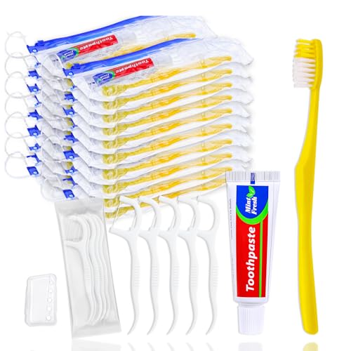 100 Pack Disposable Travel Toothbrushes with Toothpaste
