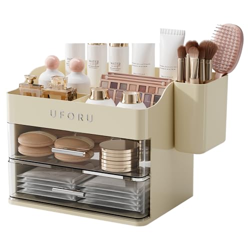 Makeup Organizer with Drawers and Brush Holder