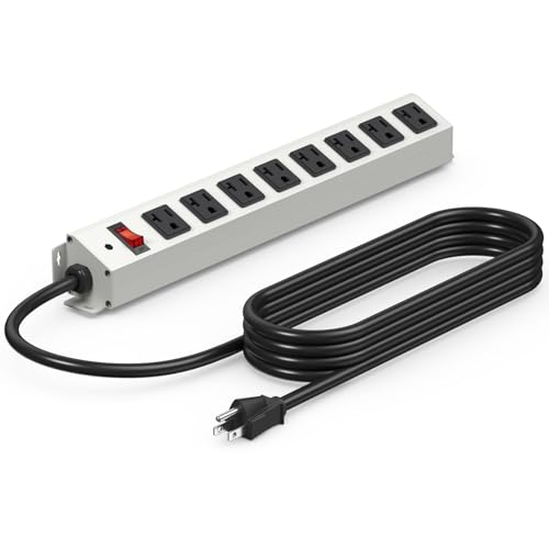 20A Corner Mount 8-Outlet Under Cabinet Power Strip