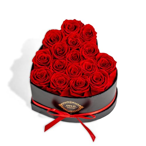 16 Preserved Roses in Heart-Shaped Gift Box