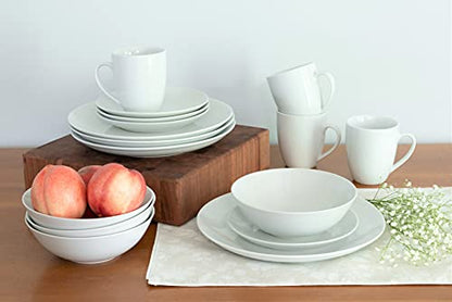 10 Strawberry Street Simply Coupe 16 Piece Dinnerware Set, White - SM-1600-CP-SW