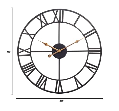 30-Inch Silent Metal Wall Clock for Decor