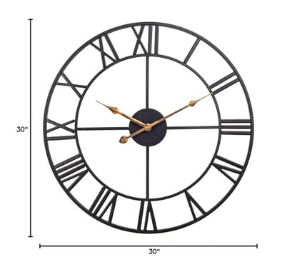 30-Inch Silent Metal Wall Clock for Decor