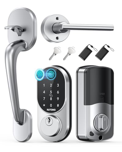 Fingerprint Keyless Entry Door Lock with Keypad Handle