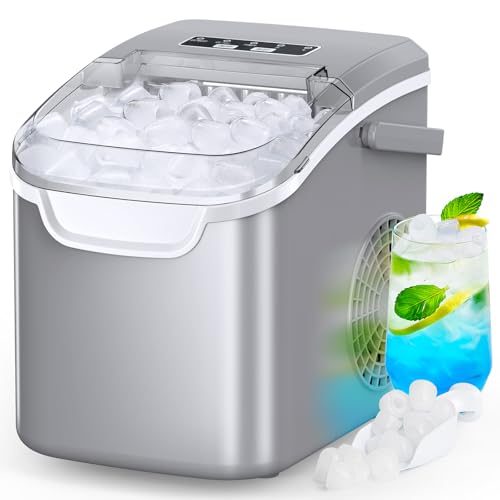 26.5 lbs Countertop Ice Maker, Portable Self-Cleaning Machine