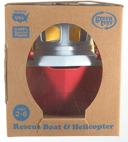 Green Toys Rescue Boat and Helicopter Set