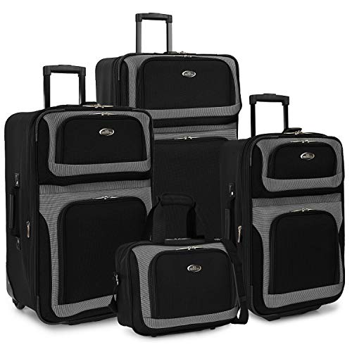 4 Piece Lightweight Expandable Rolling Luggage Set