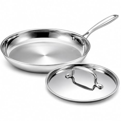 12-Inch Stainless Steel Frying Pan with Lid