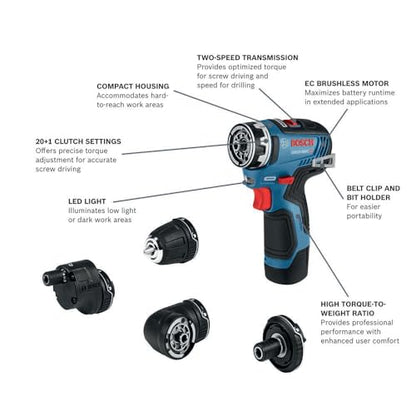 BOSCH 12V Max Brushless 5-in-1 Drill/Driver