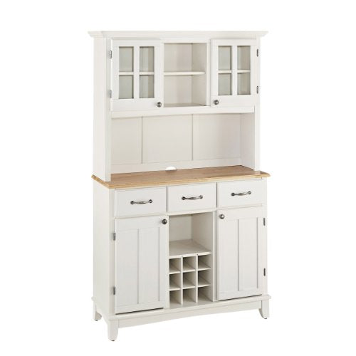Homestyles Buffet Server with Hutch and Wood Top