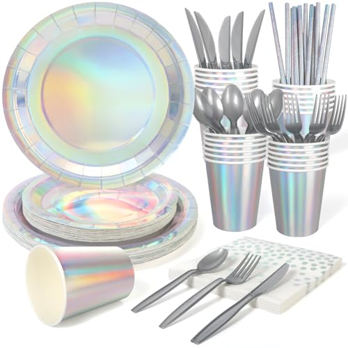 200 Piece Birthday Party Plates and Napkins Set
