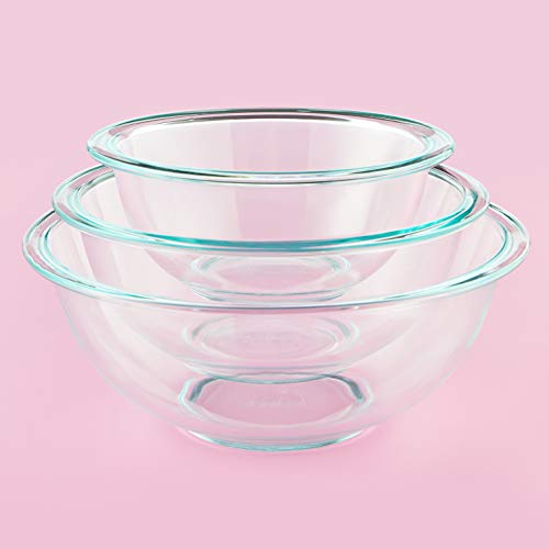 Pyrex Glass, 3-Piece, 3 PC Mixing Bowl Set