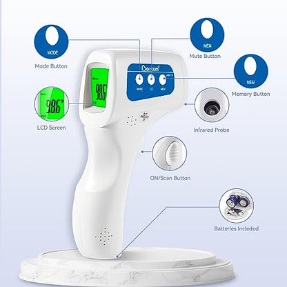 Berrcom Non Contact Forehead Thermometer Digital No-Touch Infrared Thermometer 3 in 1 for Adults and Kids Fever Check Thermometer Temperature Gun for Baby