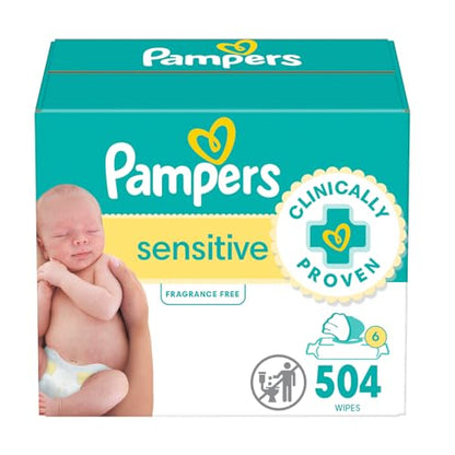 504 Count Pampers Sensitive Baby Wipes