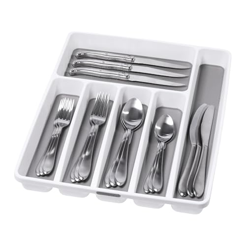 madesmart Antimicrobial Silverware Tray with 6 Compartment