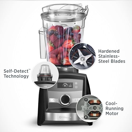 Vitamix A3300 Ascent Series Smart Blender, Professional-Grade, 64 oz. Low-Profile Container, Black