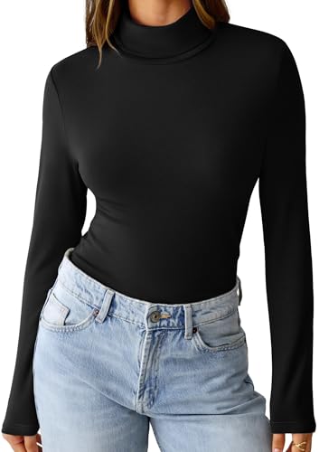 Ribbed Mock Turtleneck Long Sleeve Thermal Top