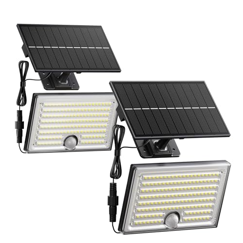 2 Pack Solar Motion Sensor Outdoor Flood Lights