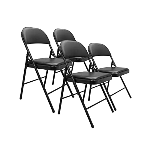 4 Pack Amazon Basics Vinyl Padded Folding Chairs