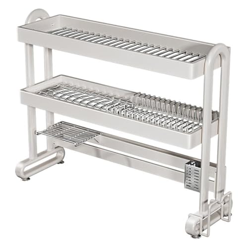 Stainless Steel Dish Drying Rack with Utensil Holder