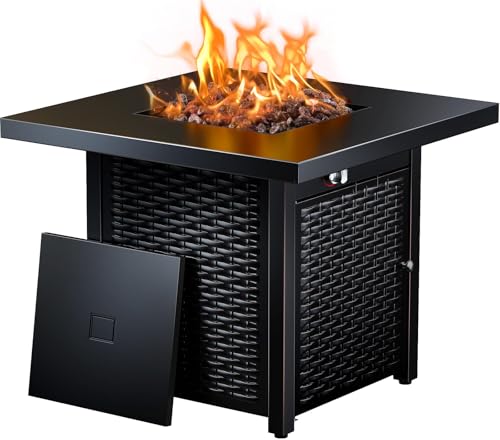 28 Inch Outdoor Propane Fire Pit Table, 50,000 BTU