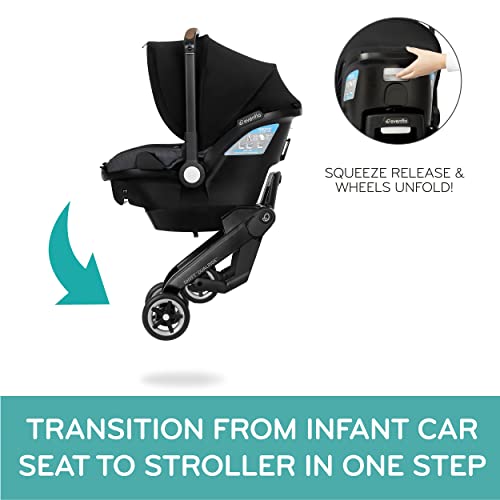 Evenflo Shyft DualRide Infant Car Seat and Stroller Combo with Carryall Storage (Durham Green)