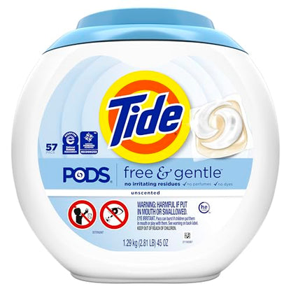 Tide PODS Free & Gentle Laundry Detergent 57 Count