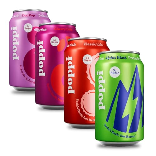 12 Pack poppi Sparkling Prebiotic Soda Variety