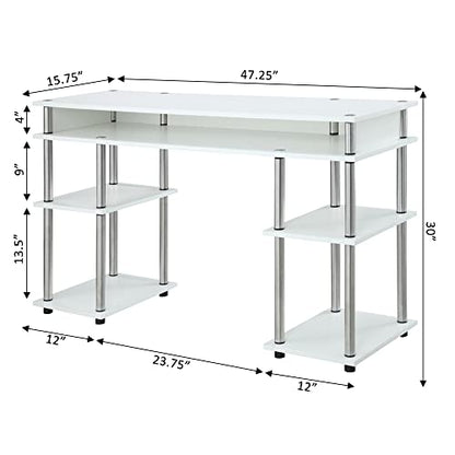 Convenience Concepts Student Desk with Storage Shelves