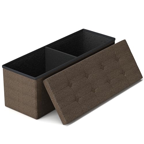 43-Inch Folding Storage Ottoman Bench