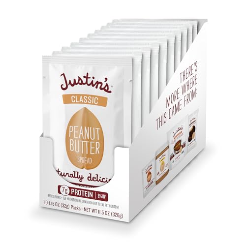 10 Pack Justin's Classic Peanut Butter Squeeze Packs
