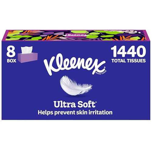 8 Pack Kleenex Ultra Soft 3-Ply Facial Tissues