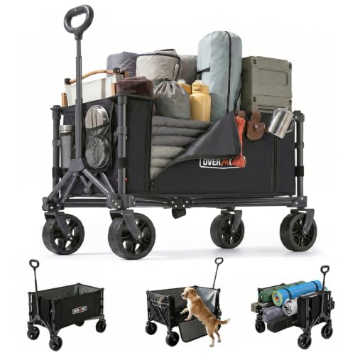 Overmont 120L Collapsible Folding Utility Wagon Cart