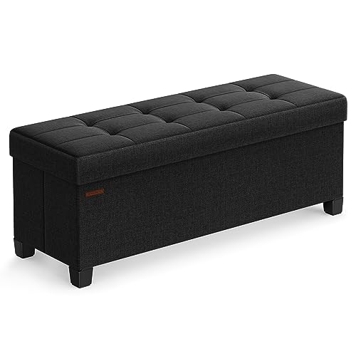 SONGMICS Storage Ottoman Bench with Legs, 43 Inch