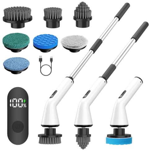 Electric Spin Scrubber with 7 Brush Heads