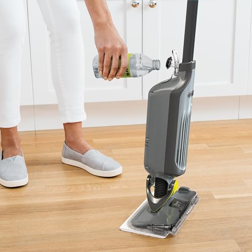 Shark VACMOP Pro Cordless Hard Floor Vacuum Mop with On-Demand Spray and Headlights, includes 4 Disposable VACMOP Pads and a 12oz VACMOP solution, Charcoal Gray, VM252