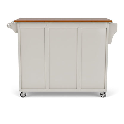 Create-a-Cart White 2 Door Cabinet Kitchen Cart with Oak Top by Home Styles