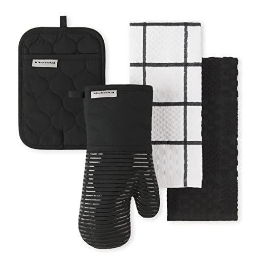KitchenAid Quilted Cotton Oven Mitt and Pot Holder Set