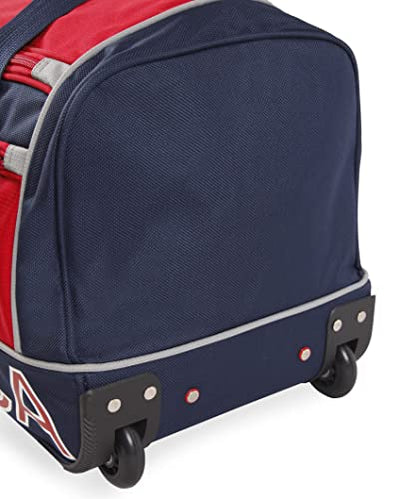 NAUTICA 22" Rolling Duffel Bag - Red/Navy