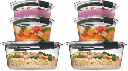6 Piece Rubbermaid Brilliance Round Leakproof Food Containers