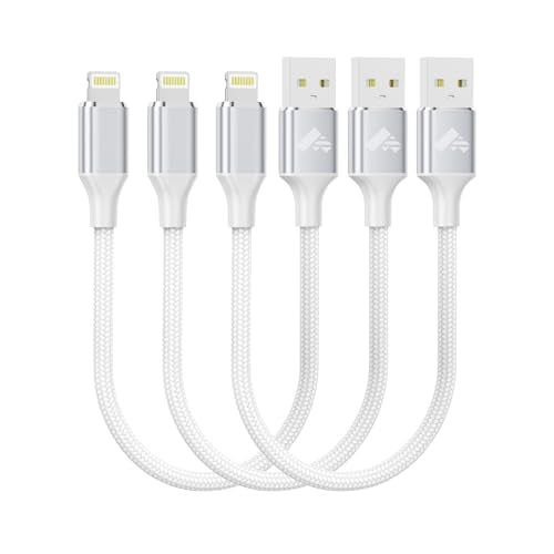 3 Pack Short iPhone Charger Cables, MFi Certified
