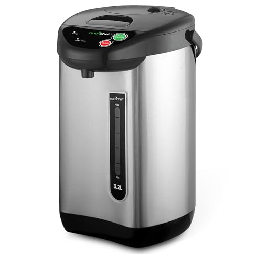 3.2L NutriChef Hot Water Urn, Insulated Stainless Steel