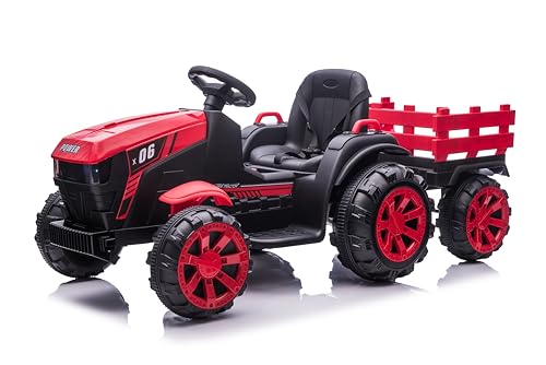 12V Kids Ride On Tractor with Trailer Remote Control