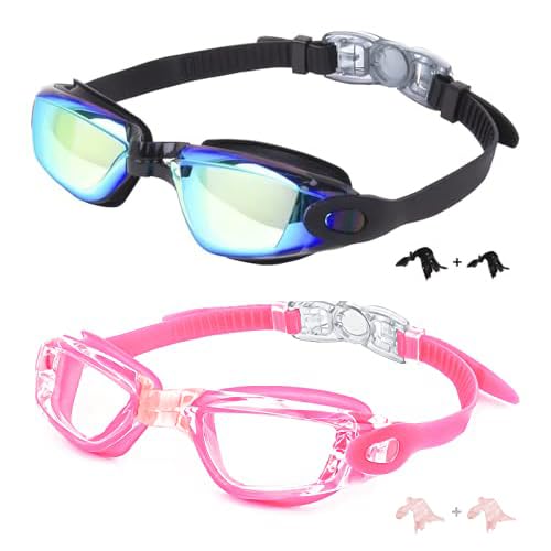 2 Pack Kids Swim Goggles Anti-Fog Leakproof