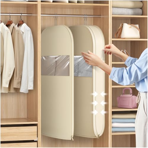 Hanging Garment Bag with Compression Zipper, Dustproof Storage