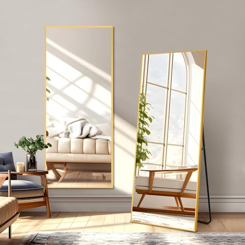56"x19" Full Length Mirror with Stand, Wall-Mountable
