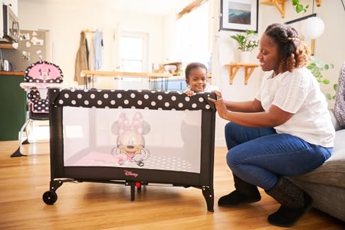 UPDATE: DEAD!  Disney Baby® 3D Ultra Play Yard with Bassinet and Storage Bag, Peeking Minnie